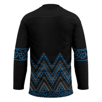 Blue Aotearoa Mangopare Kowhaiwhai Niho Taniwha Hockey Jersey Maori New Zealand - Polynesian Pride