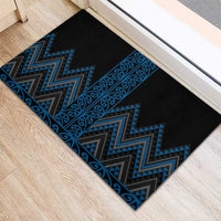Blue Aotearoa Mangopare Kowhaiwhai and Niho Taniwha Rubber Doormat Maori New Zealand