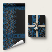 Blue Aotearoa Mangopare Kowhaiwhai and Niho Taniwha Wrapping Paper Maori New Zealand - Polynesian Pride