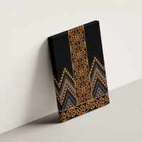 Gold Aotearoa Mangopare Kowhaiwhai and Niho Taniwha Canvas Wall Art Maori New Zealand