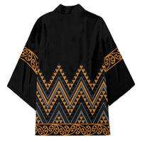 Gold Aotearoa Mangopare Kowhaiwhai Niho Taniwha Kimono Maori New Zealand - Polynesian Pride