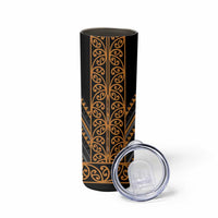 Gold Aotearoa Mangopare Kowhaiwhai and Niho Taniwha Skinny Tumbler Maori New Zealand