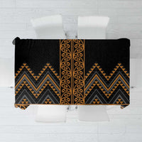 Gold Aotearoa Mangopare Kowhaiwhai and Niho Taniwha Tablecloth Maori New Zealand