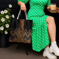 Gold Aotearoa Mangopare Kowhaiwhai Niho Taniwha Tote Bag Maori New Zealand - Polynesian Pride