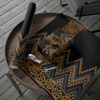 Gold Aotearoa Mangopare Kowhaiwhai and Niho Taniwha Wrapping Paper Maori New Zealand - Polynesian Pride