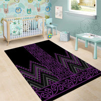 Purple Aotearoa Mangopare Kowhaiwhai and Niho Taniwha Area Rug Maori New Zealand
