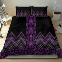 Purple Aotearoa Mangopare Kowhaiwhai and Niho Taniwha Bedding Set Maori New Zealand