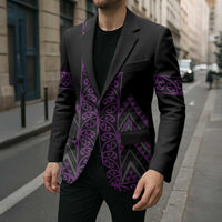 Purple Aotearoa Mangopare Kowhaiwhai Niho Taniwha Blazer Maori New Zealand - Polynesian Pride