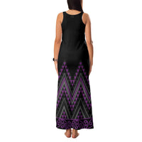 Purple Aotearoa Mangopare Kowhaiwhai and Niho Taniwha Family Matching Tank Maxi Dress and Hawaiian Shirt Maori New Zealand