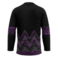 Purple Aotearoa Mangopare Kowhaiwhai Niho Taniwha Hockey Jersey Maori New Zealand - Polynesian Pride