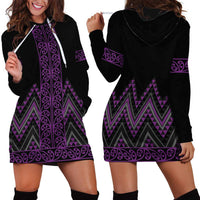 Purple Aotearoa Mangopare Kowhaiwhai and Niho Taniwha Hoodie Dress Maori New Zealand