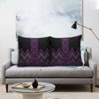 Purple Aotearoa Mangopare Kowhaiwhai Niho Taniwha Pillow Cover Maori New Zealand - Polynesian Pride