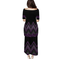 Purple Aotearoa Mangopare Kowhaiwhai and Niho Taniwha Puletasi Maori New Zealand