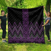 Purple Aotearoa Mangopare Kowhaiwhai and Niho Taniwha Quilt Maori New Zealand
