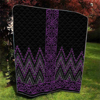 Purple Aotearoa Mangopare Kowhaiwhai and Niho Taniwha Quilt Maori New Zealand