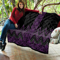 Purple Aotearoa Mangopare Kowhaiwhai and Niho Taniwha Quilt Maori New Zealand