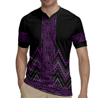 Purple Aotearoa Mangopare Kowhaiwhai and Niho Taniwha Rugby Jersey Maori New Zealand
