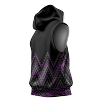Purple Aotearoa Mangopare Kowhaiwhai Niho Taniwha Sleeveless Hoodie Maori New Zealand - Polynesian Pride