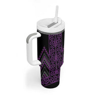 Purple Aotearoa Mangopare Kowhaiwhai and Niho Taniwha Tumbler With Handle Maori New Zealand