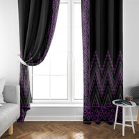 Purple Aotearoa Mangopare Kowhaiwhai and Niho Taniwha Window Curtain Maori New Zealand