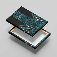 Paua Shell Aotearoa Mangopare Kowhaiwhai and Niho Taniwha Canvas Wall Art Maori New Zealand