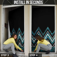 Paua Shell Aotearoa Mangopare Kowhaiwhai Niho Taniwha Door Cover Maori New Zealand - Polynesian Pride