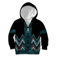 Paua Shell Aotearoa Mangopare Kowhaiwhai and Niho Taniwha Kid Hoodie Maori New Zealand