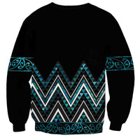 Paua Shell Aotearoa Mangopare Kowhaiwhai and Niho Taniwha Sweatshirt Maori New Zealand