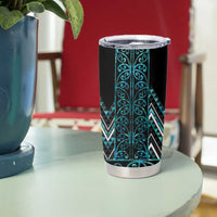 Paua Shell Aotearoa Mangopare Kowhaiwhai and Niho Taniwha Tumbler Cup Maori New Zealand