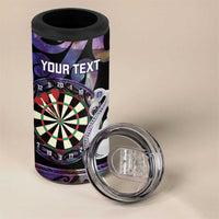 Personalised New Zealand Darts 4 in 1 Can Cooler Tumbler Ngutukaka Manaia Taniko Luxury Purple - Polynesian Pride