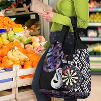 Personalised New Zealand Darts Grocery Bag Ngutukaka Manaia Taniko Luxury Purple - Polynesian Pride