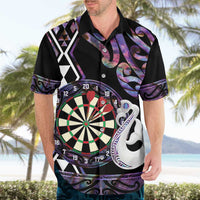 Personalised New Zealand Darts Hawaiian Shirt Ngutukaka Manaia Taniko Luxury Purple - Polynesian Pride