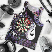Personalised New Zealand Darts Men Tank Top Ngutukaka Manaia Taniko Luxury Purple - Polynesian Pride