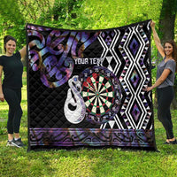 Personalised New Zealand Darts Quilt Ngutukaka Manaia Taniko Luxury Purple - Polynesian Pride