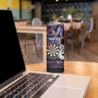 Personalised New Zealand Darts Skinny Tumbler Ngutukaka Manaia Taniko Luxury Purple - Polynesian Pride