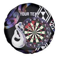 Personalised New Zealand Darts Spare Tire Cover Ngutukaka Manaia Taniko Luxury Purple - Polynesian Pride