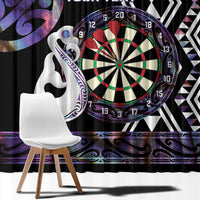 Personalised New Zealand Darts Window Curtain Ngutukaka Manaia Taniko Luxury Purple LT14 - Polynesian Pride