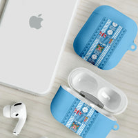 Fiji Day 1970 AirPods Case For Fiji Ever Fiji Tapa Pattern Blue LT14 - Polynesian Pride