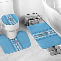 Fiji Day 1970 Bathroom Set For Fiji Ever Fiji Tapa Pattern Blue LT14 Mat Set Only (3 pcs) One Size Blue - Polynesian Pride