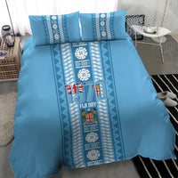 Fiji Day 1970 Bedding Set For Fiji Ever Fiji Tapa Pattern Blue LT14 - Polynesian Pride