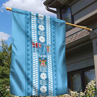 Fiji Day 1970 Garden Flag For Fiji Ever Fiji Tapa Pattern Blue LT14 - Polynesian Pride