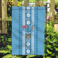 Fiji Day 1970 Garden Flag For Fiji Ever Fiji Tapa Pattern Blue LT14 Garden Flag Blue - Polynesian Pride