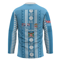 Fiji Day 1970 Hockey Jersey For Fiji Ever Fiji Tapa Pattern Blue LT14 - Polynesian Pride