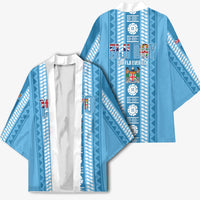 Fiji Day 1970 Kimono For Fiji Ever Fiji Tapa Pattern Blue LT14 - Polynesian Pride