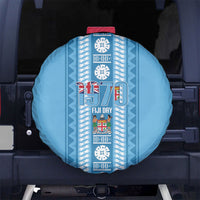 Fiji Day 1970 Spare Tire Cover For Fiji Ever Fiji Tapa Pattern Blue LT14 No hole Blue - Polynesian Pride