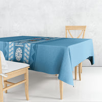 Fiji Day 1970 Tablecloth For Fiji Ever Fiji Tapa Pattern Blue LT14 - Polynesian Pride