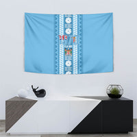 Fiji Day 1970 Tapestry For Fiji Ever Fiji Tapa Pattern Blue LT14 - Polynesian Pride