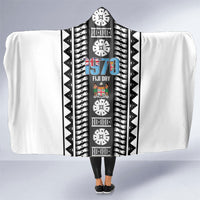 Fiji Day 1970 Hooded Blanket For Fiji Ever Fiji Tapa Pattern White LT14 One Size White - Polynesian Pride