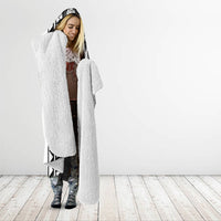 Fiji Day 1970 Hooded Blanket For Fiji Ever Fiji Tapa Pattern White LT14 - Polynesian Pride