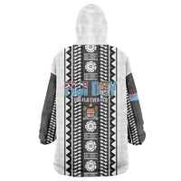 Fiji Day 1970 Wearable Blanket Hoodie For Fiji Ever Fiji Tapa Pattern White LT14 - Polynesian Pride